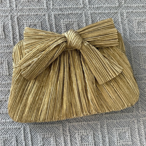 Loeffler Randall Gold Clutch with Bow - Picture 2 of 2